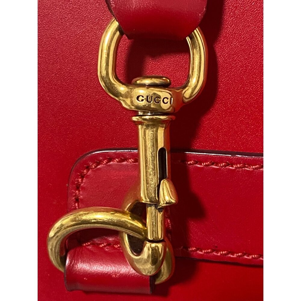GUCCI GG Ghost Diamond Calf Leather Crossbody Messenger Bag in Red COA Incld - Picture 4 of 8